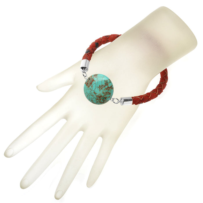Retired - Red Regaliz Faux Leather Bangle