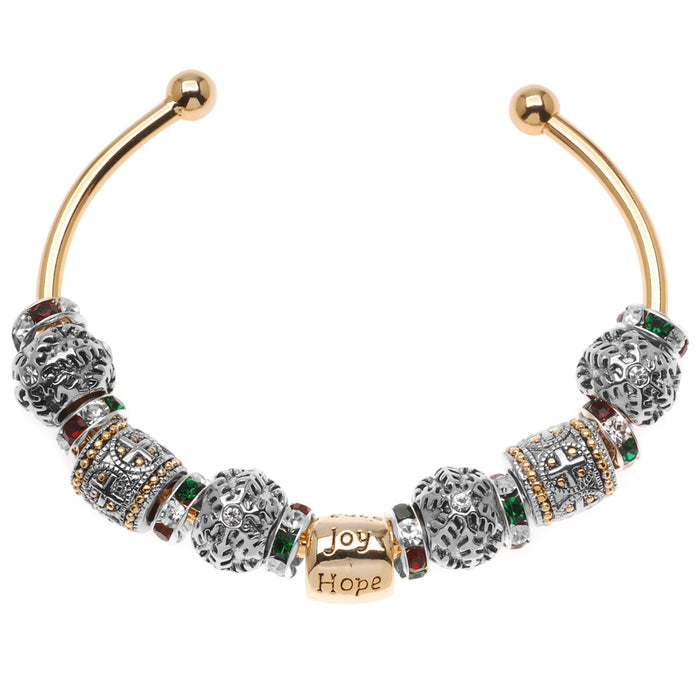 Retired - Peace and Joy European Style Bangle Bracelet