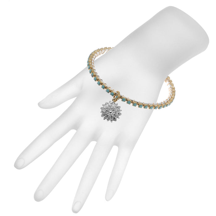 Retired - Charming Turquoise Rhinestone Bangle Bracelet