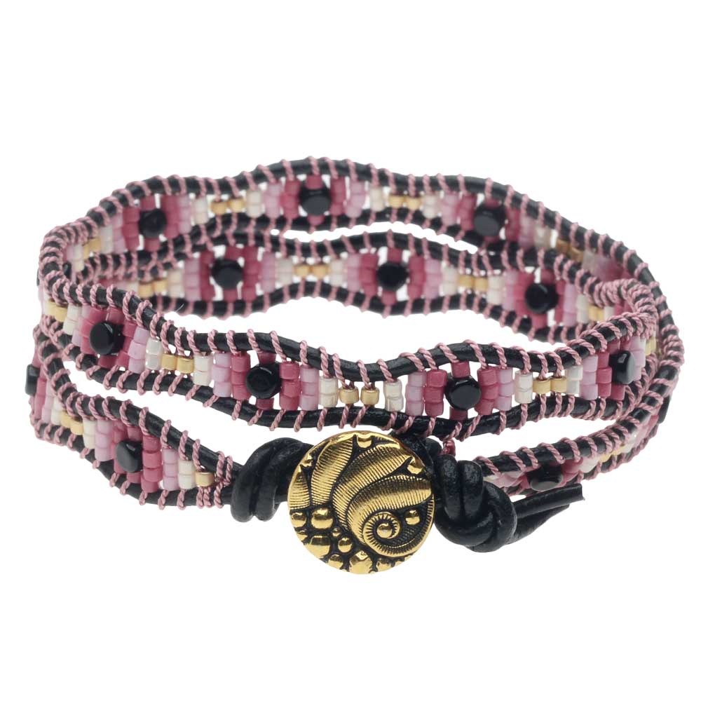Retired - Pansy Pageant Wrap Bracelet — Beadaholique