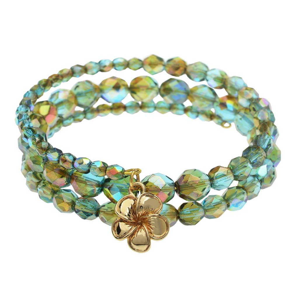 Plumeria Memory Wire Bracelet — Beadaholique