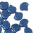 Czech Glass, 2-Hole Ginko Beads 7.5mm, Metallic Suede Blue (10 Grams)