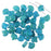 Czech Glass, 2-Hole Ginko Beads 7.5mm, Confetti Splash Blue Green (10 Grams)