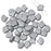 Czech Glass, 2-Hole Ginko Beads 7.5mm, Matte Metallic Silver (10 Grams)