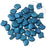 Czech Glass, 2-Hole Ginko Beads 7.5mm, Shimmer Teal Blue (10 Grams)