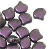 Czech Glass, 2-Hole Ginko Beads 7.5mm, Polychrome Black Raspberry (10 Grams)