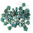 Czech Glass, 2-Hole Ginko Beads 7.5mm, Matte Emerald Rembrandt (10 Grams)