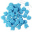 Czech Glass, 2-Hole Ginko Beads 7.5mm, Turquoise Blue (10 Grams)