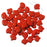 Czech Glass, 2-Hole Ginko Beads 7.5mm, Red Opaque (10 Grams)