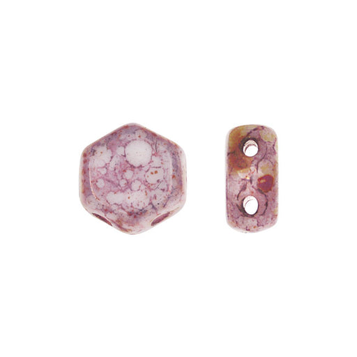 Czech Glass Honeycomb Beads, 2-Hole Hexagon 6mm, Senegal Purple (30 Pieces)