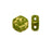 Czech Glass Honeycomb Beads, 2-Hole Hexagon 6mm, Metallic Gold Splash on Wasabi Green (30 Pieces)