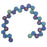 Czech Glass Honeycomb Beads, 2-Hole Hexagon 6mm, Jet Blue Iris (30 Pieces)