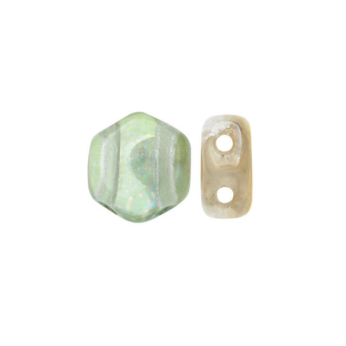 Czech Glass Honeycomb Beads, 2-Hole Hexagon 6mm, Beach Mix (30 Pieces)