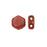 Czech Glass Honeycomb Beads, 2-Hole Hexagon 6mm, Red Lumi (30 Pieces)