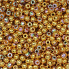 True2 Czech Glass, Round Druk Beads 2mm, 24K Gold Plated AB (200 Pieces)
