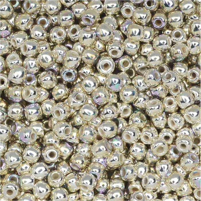 True2 Czech Glass, Round Druk Beads 2mm, Silver Plated AB (200 Pieces)