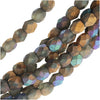 Czech Fire Polished Beads, Faceted Round 4mm, Satin Matte Bronze (40 Pieces)