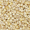 True2 Czech Fire Polished Glass, Faceted Micro Spacer Beads 2x3mm, Honey Drizzle (100 Pieces)