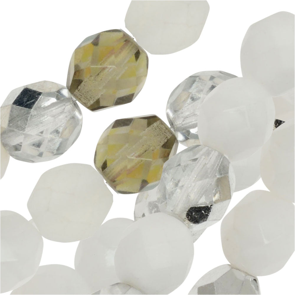 Czech Fire Polished Glass Beads, Faceted Round 8mm, Apparition Mix (19 Pieces)