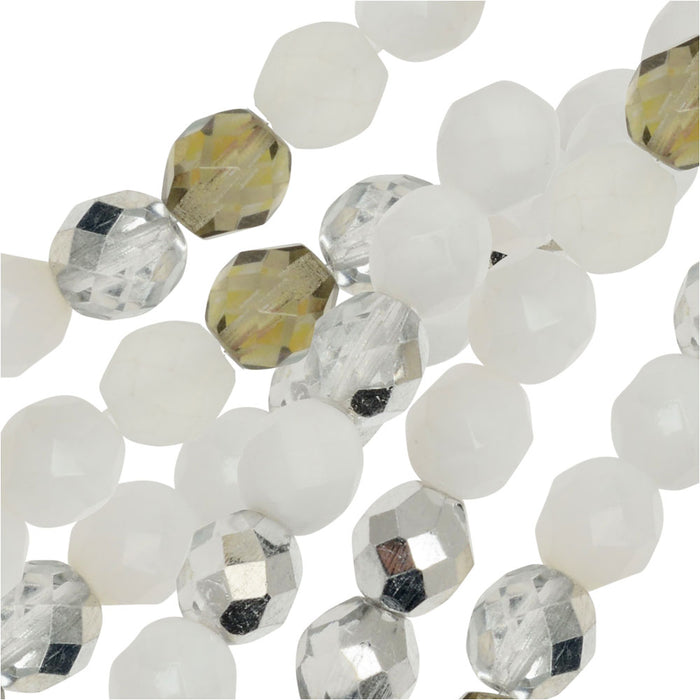 Czech Fire Polished Glass Beads, Faceted Round 8mm, Apparition Mix (19 Pieces)
