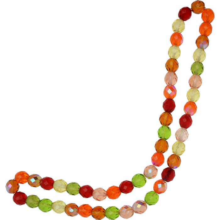 Czech Fire Polished Glass Beads, Faceted Round 10mm, Tango Mix (50 Pieces)