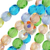 Czech Fire Polished Glass Beads, Faceted Round 6mm, Spring Flowers Mix (50 Pieces)