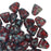 Czech Glass Matubo, Triangular 2-Hole Nib-Bit Beads 5.5x6mm, Siam Ruby - Picasso (2.5" Tube)