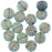 Czech Glass Beads, Coin with Aster 12mm, Aqua Blue Opaline with Platinum Wash, by Raven's Journey (1 Strand)