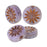 Czech Glass Beads, Coin with Aster 12mm, Lilac Purple Opaline with Dark Bronze Wash, by Raven's Journey (1 Strand)