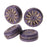Czech Glass Beads, Coin with Aster 12mm, Purple Silk with Platinum Wash, by Raven's Journey (1 Strand)