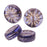 Czech Glass Beads, Coin with Aster 12mm, Tanzanite Purple Transparent with Platinum Wash, by Raven's Journey (1 Strand)