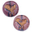 Czech Glass Beads, Coin with Bird 12mm, Purple Opaline with Bronze Wash, by Raven's Journey (1 Strand)