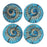 Czech Glass Beads, Coin Fossil 19mm, Aqua Blue Transparent with Platinum Wash, by Raven's Journey (10 Pieces)