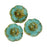 Czech Glass Beads, Hibiscus Flower 9mm, Turquoise Silk with Picasso Finish, by Raven's Journey (1 Strand)