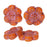 Czech Glass Beads, Wild Rose Flower 14mm, Orange Opaline with Pink Wash, by Raven's Journey (1 Strand)