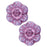 Czech Glass Beads, Wild Rose Flower 14mm, Tanzanite Purple Transparent Matte with Pink Wash, by Raven's Journey (1 Strand)