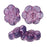 Czech Glass Beads, Wild Rose Flower 14mm, Tanzanite Purple Transparent Matte with Pink Wash, by Raven's Journey (1 Strand)