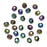 Czech Fire Polished Glass Beads, Round 6mm, Green Iris, (1 Strand)