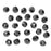 Czech Fire Polished Glass Beads, Round 8mm, Hematite Full-Coat (25 Pieces)