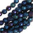 Czech Fire Polished Glass Beads, Round 8mm, Blue Iris Full-Coat (25 Pieces)