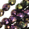 Czech Fire Polished Glass Beads, Round 8mm, Purple Iris Full-Coat (25 Pieces)