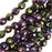 Czech Fire Polished Glass Beads, Round 8mm, Purple Iris Full-Coat (25 Pieces)