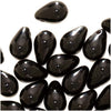 Czech Glass Beads 9mm Teardrop Jet Black (50 pcs)