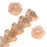 Czech Glass Beads Flower Beadcaps 6x4.5mm Milky Topaz/Pink Luster (1 Strand)