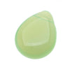 Czech Glass Beads Flat Pear Teardrops - 16x12mm Milky Light Peridot (1 Strand)