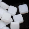 CzechMates Glass 2-Hole Square Tile Beads 6mm 'Opaque White' (1 Strand)
