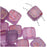 CzechMates Glass 2-Hole Square Tile Beads 6mm Pink Topaz / Milky Alexandrite (1 Strand)