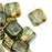 CzechMates Glass 2-Hole Square Tile Beads 6mm 'Transparent Green Luster' (1 Strand)