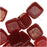 CzechMates Glass 2-Hole Square Tile Beads 6mm 'Gold Marbled Oxblood' (1 Strand)