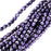 Czech Fire Polished Glass Beads 4mm Round Full Pearlized - Lilac On Jet (50 pcs)